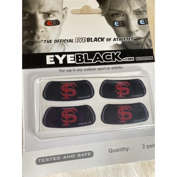 Florida State Seminoles Collegiate Eye Black Multi Pair Pack 4 Styles Peel Stick - Picture 4 of 7